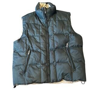 Silver Rider Men's Reversible Down Vest Forest Green Tan Size XL